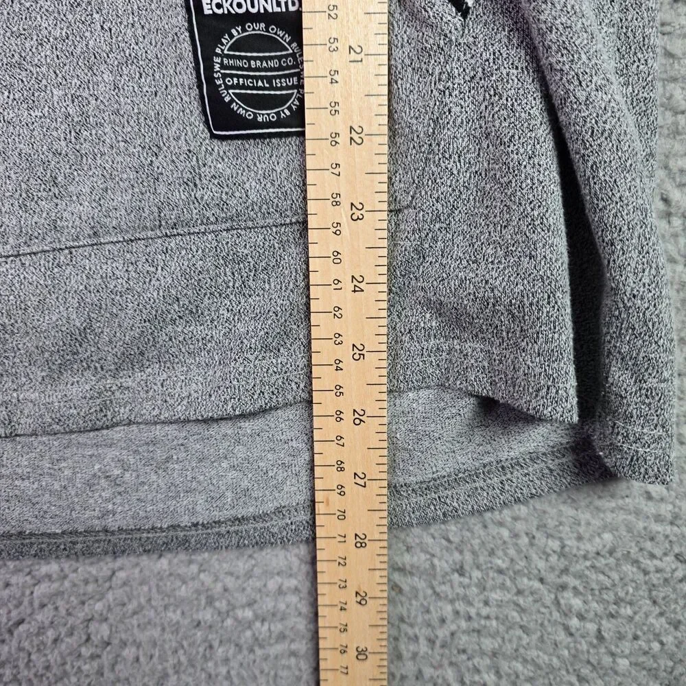 Ecko Unltd Short Sleeve Hoodie Medium Gray White Streetwear Pullover Colorblock